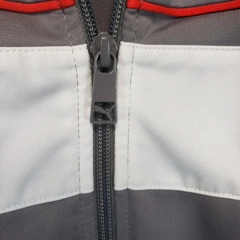 Vintage-Inspired Puma Full Zip Track Jacket in Gray